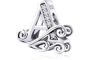 SHIYU Charm z literą a'alfabetu dla Pandora Bransoletka-srebro próby 925 damskie koraliki charms z cyrkonią