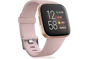 Oielai pour Bracelet Fitbit Versa 2/Bracelet Fitbit Versa, Silicone Sport Classique Remplacement Bracelet Compatible avec Fitbit Versa Lite/Versa 2/Fitbit Versa pour Femmes Hommes, Petit Rose Nude