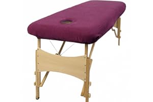 aztex Copertura protettiva per tavolo da massaggio classica, adatta per salotti, spa e terapisti, con o senza foro facciale, melanzana - con foro facciale