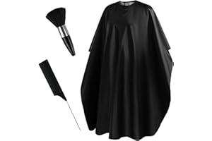 Voarge Capa de Barbero Profesional, Capas de Corte Peluqueria, incluye cepillo y peine, ideal para peinar, cortar y teñir el cabello