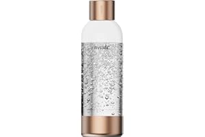 MYSODA Bouteille gazéifiée de qualité supérieure - Cuivre - Compatible avec Drink mate, Wassermaxx, Aqvia, Sodapop et Levivo - Bouteilles réutilisables à verrouillage rapide - Couvercle et base en acier