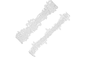 CIATBYYJ 2 Pcs Wedding Garter for Bride, Stretchy Garters Set for Bride, White Brides Accessories, Bridal Thigh Garter for Wedding, Bachelorette Party, Anniversary