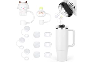 Janpso Juego de accesorios para vasos Stanley, incluye 9 tapones de silicona a prueba de fugas, 2 tapas con pajita para vasos Stanley Cup de 1,2 L y 850 ml, vasos no incluidos