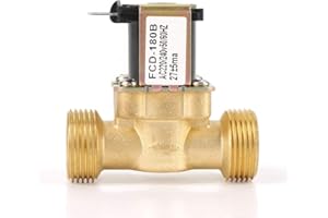 FTVOGUE G3/4 2-Wege-Wassereinlass Magnetventil N/C normal geschlossenes elektrisches Magnetventil AC 220/240V FCD-180B