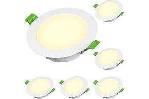 Azhien LED Foco Empotrable 230V,4W Focos de Techo IP44 Juego de 6,68-75 mm Diámetro de Instalación,440LM LED Luces Empotrables,3000K Blanco Cálido Plano Spot,Ideal para el Hogar,Baño