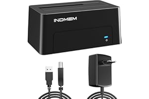 ‎INDMEM INDMEM SAS to USB 3.0 Adapter, SAS/SATA Hard Drive Reader Enclosure Docking Station for 2.5/3.5 inch HDD SSD with 12V/2A Power Adapter