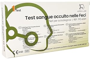 AREA LAB Test per la Rilevazione del Sangue Occulto nelle Feci || Test FOB || Test Colon Retto || Certificato CE0123 || Risultato in 5 Minuti || Sigillato e Sterile || Registrato al Ministero della Salute