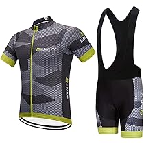 Tuta Ciclismo Uomo - Maglia E Pantaloncini Traspiranti | Asciugatura Rapida, Gel Pad Protettivo