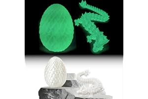 Qixuer 3D Printed Dragon Egg Con Drago, Shining Dragon Egg Drago In Uovo Giocattolo di Drago Mobile(Verde Glow In Dark)