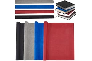 OLYCRAFT 4 Sheets 100x43cm Book Binding Cloth Imitation Leather Bookcover with Paper Back Protective Cover for Scrapbooking DIY Crafts - 4 Colors