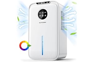 BANRIN Luftentfeuchter Elektrisch 2200ml Entfeuchter Raumentfeuchter mit 2 Entfeuchtungsmodi, Leise Tragbar, Überfüllungsschutz & Ablaufschlauch, Timer, Farbiges LED Licht, Automatisches Abtauen für Keller