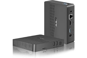 UXX Newest Mini PC Supporto M.2 SSD Espansione, N3350 Micro PC 64GB eMMC, Computer 4K HD and VGA Dual Display, BT, Dual WiFi, USB3.0, LAN, VESA, Mouse (Gray)