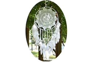 aoory große Boho traumfänger Weiße Feder Makramee Wandbehang Vintage Hochzeit Hauptdekorationen Beste Perfektes Handwerk