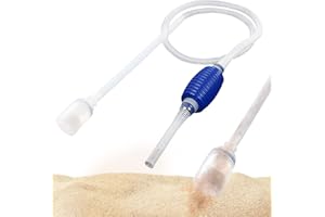 SunGrow Water Siphon Pump for Fish Tank with Priming Bulb, 3.5" Nozzle Net, 65-Inches, Long Nozzle Sand Cleaning Kit, Fish Gravel Vacuum to Clear Water, Aquarium Siphon Tank, 2-Minutes to Assemble