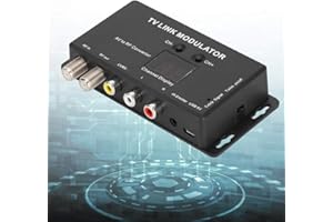 ‎CCYLEZ AV zu RF Konverter, TV LINK Modulator IR Extender, UHF Modulator mit einstellbarem Audio/Video Ausgangspegel, Kompatibel mit Set Top Box, A/V Quellen