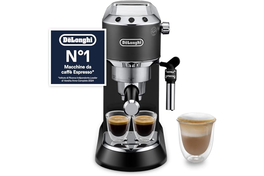 De'Longhi Dedica Style - Perfect Espresso Coffee Machine, Compatible with ESE Pods, Manual Cappuccino Milk Frother, Control Panel with Buttons, Width 15cm, Black (EC685.BK)4.1 out of 5 stars44,688€143.09