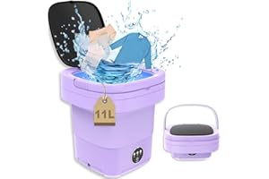 SULIAO Portable Washing Machine, 11L Weighs 2kg 2 in 1 Foldable Washer and Dryer, Mini Washer Machine, Small Smart Laundry Machine with 3 Cleaning Modes for Baby Clothes, Underwear, Camping, RV, Travel