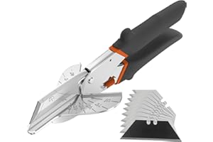 GARTOL Multi Angle Miter Shear Cutter - Multifunctional Trunking Shears for Angular Cutting of Moulding and Trim Multipurpose Quarter Round Cutter Adjustable at 45 to 135 Degree with Spare 10 Blades