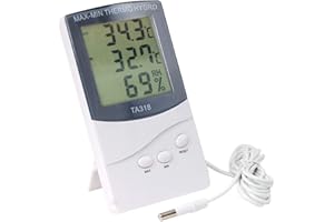 ‎TRIXES TRIXES Digitales Innen- und Außenthermometer mit 2 Sensoren, Alarm, Wettertrend & Temperatur