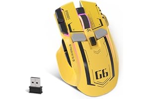 KUIYN Mouse G6 Tri Mode, mouse Bluetooth wireless 2.4G cablato di tipo C con retroilluminazione RGB 11, mouse da gioco meccanico con 10 pulsanti e pulsante di accensione, DPI regolabile