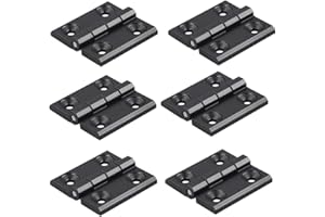 HEUSKAY 6 Pcs Black Zinc Alloy Hinge 40x40mm Door Frame Hinges Aluminum Profile Hinge Install Kit for 2020 Aluminum Extrusion Profile Slot 6mm