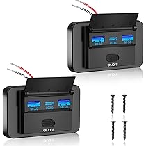 Presa per caricabatterie rapido Pd tipo C Qc 3.0 Usb con interruttore adatto per barca camper per auto 12V 24V  34
