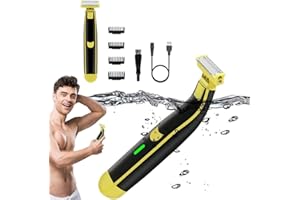 DHLIIQQ Full Body Washed Wet and Dry Shaver,Waterproof Wet and Dry Trimmer,Men's Electric Shaver Full Body Wash Wet and Dry Double Shavers,Men's Body Groomer,Electric Beard Trimmer