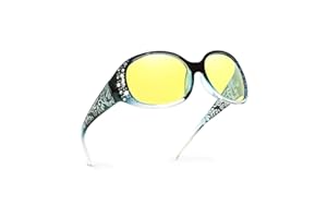 LVIOE Lunettes de conduite de nuit avec verres jaunes polarisés et anti-reflets pour femmes Lunettes de vision nocturne Protection