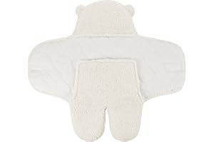 FUNUPUP Baby Swaddle Blanket Fleece Baby Swaddle Wrap Newborn Baby Clothes for Travel Strollers, Prams and Car Seats (White)