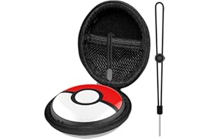 HUAYUWA Podróżny futerał do Poke-mon GO Plus + 2023, przenośny, odporny na wstrząsy futerał ochronny do przechowywania, organizer z paskiem na rękę, kompatybilny z akcesoriami Poke Ball GO Plus Plus