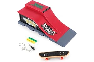 KETIEE Finger Skateboard Ramps Sets, Mini Fingerboard Skateboard Ramps Deck Truck Skate Park Kit Ultimate Parks Training Props Finger Toys for Kids Birthday Gift (E)