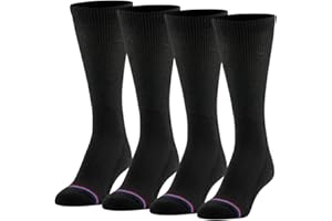 MediPeds PEDS Women's Diabetic Crew Socks with Non-Binding Top and Cushion Sole 4 Pairs