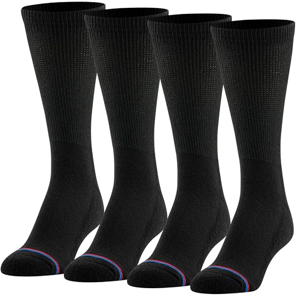 HiFEN Calzini Uomo Extra Larghi - Morbidi, Comfort Fit, Per Piedi Gonfi E Diabetici - 3 Paia Nere - 2