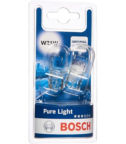 2 Lampadine 580 Rosso W21/5W Per Freno E Stop - 12V, Base W3x16Q Senza Cappuccio