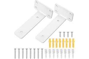 SYBDXJ Soporte para estante, 2 piezas Soporte para estante flotante, soporte para estante invisible, soporte para estante, soporte para estante, soporte para estante de pared - blanco/15 cm