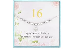 Futesheel 16th Birthday Gifts for Girls, 16 Beads Necklace for Sixteenth Years Old Girl, Sweet 16 Necklaces for Teenage Girl Gifts