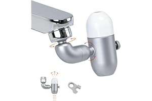 Ibergrif Embout Robinet 720° – Mousseur 4 Modes & Économiseur d’Eau, Adaptateur Universel M22/M24 Sans Outil pour Cuisine & Salle de Bain – ABS Anti-Corrosion