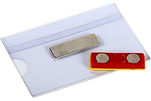 ‎EUROPEL EUROPEL Kunststoff-Ausweishalter mit Magnetverschluss - Set zu 24 Stück - 90 x 55 mm - Ausweis- und Namensschildhalter - mit Magnet - mit Blanko-Einsteckschildern