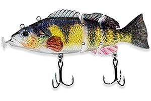 VWPEYY Appât électrique, Leurres de pêche électriques Robotic Natation Leurre électrique Automatique Wobblers pour appâts électriques à 4 Segments Leurre de Natation robotique Wobblers Swimbait Appât