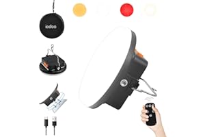 IODOO Linterna Camping LED, 9900mAh Power Bank Recargable Lámpara Camping ,2000LM Foco para Tienda, IP65 Impermeable Portátil Luz de Emergencia para Pesca,Senderismo,Apagón (30w Con Control Remoto)
