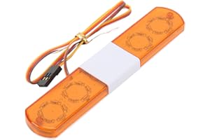 SUNGOOYUE RC LED Police Light, Simulation Design 4 Modes RC Police Flash Lamp LED Alarming Light for 1/8 1/10 RC Cars, 115mm(Yellow)