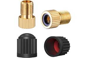 HZJD Adaptador de latón para válvula Presta, Convierte Presta a Schrader Adaptador para Bicicleta, inflar neumáticos con Bomba estándar o compresor de Aire(2Piezas)