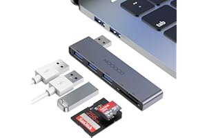 MOGOOD Hub USB 3.0, 5 portów, adapter USB 5 w 1 USB 3.0, 2 rozszerzenie USB 2.0, czytnik kart SD/TF, odpowiedni do laptopów, komputerów stacjonarnych, Xbox