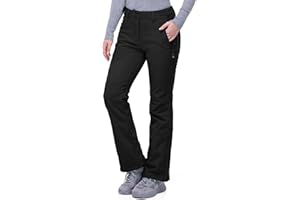 33,000ft Damskie spodnie narciarskie, outdoorowe, wodoszczelne, wiatroszczelne spodnie softshellowe, ciepłe spodnie trekkingowe, z podszewką, oddychające, szybkoschnące, termiczne, do wędrówek,