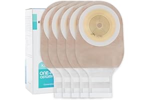 KONWEDA Ostomy Bags, One Piece Drainable Pouches for Colostomy Ileostomy Stoma Care, Cut-to-Fit (Pack of 10)