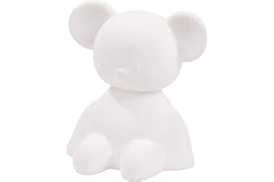 Nattou Luz nocturna LED de Ratón de silicona, Activación por voz, 7 colores, Sin BPA, 13,5 x 10,5 x 15 cm, Silicon, Blanco