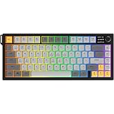 Coverzone &Uuml;&ccedil;l&uuml; Mod Membran Gaming Klavye,%75 D&uuml;zen, 4000mAh Batarya, RGB 14 Efekt, TFT Ekran, Type-C, Bluetooth 2.4G, Su Ge&ccedil;i