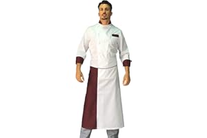 tessile astorino Ricamo Gratuito - Completo Cuoco Uomo - Divisa Chef - Vari Colori - Giacca, Pantaloni e Grembiule - 100% Cotone - Uniforme per Cucina e Ristorante