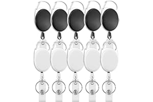DUOUPA 10 sztuk jojo na identyfikator jojo, wyciągany znaczek, karabińczyk, szpula taśmy, klips do identyfikatora