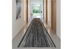 TADI & IMPERIO1979 Alfombra de Pasillo Contemporánea – Diseño Texturizado y Antideslizante, Ideal para Cocina, Entrada o Corredor – Lavable, Modernos (Vara Gris 67X300 cm)